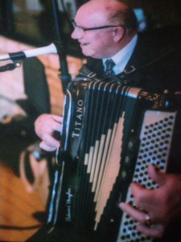 Jerry Performing with His 120 Bass Accordion