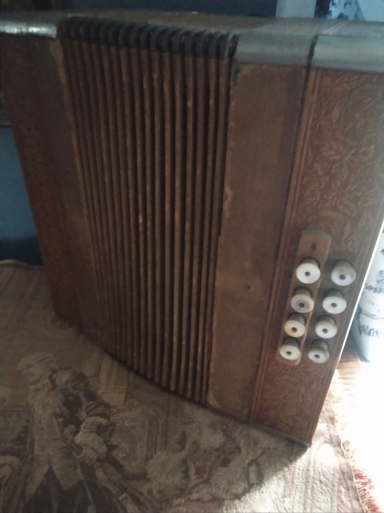 Accordion gifted to Jerry by couple during 65th birthday celebration